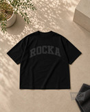 تیشرت مردانه و زنانی باکسی ماکان چاپی Rocka مدل 3470