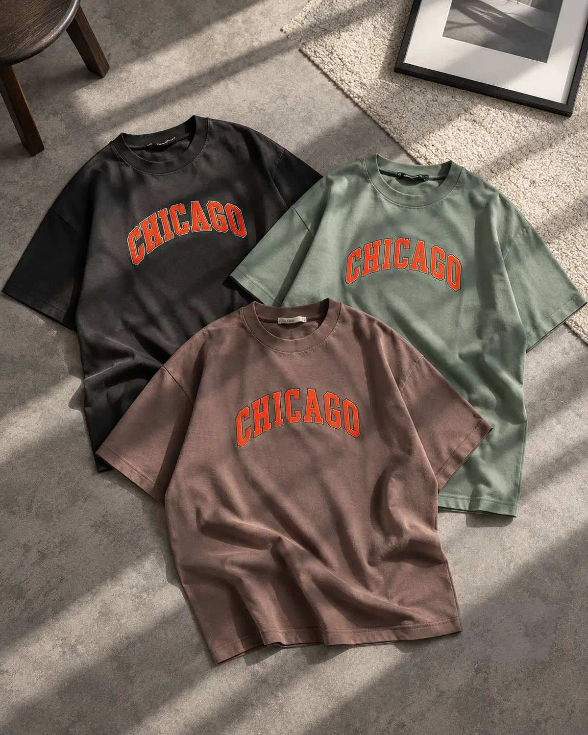 تیشرت مردانه رگولار چاپی Chicago مدل 34288