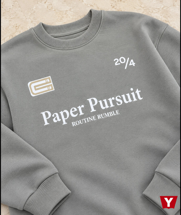دورس مردانه و زنانه سه نخ خارخورده طوسی روشن قواره باکسی طرح Paper Pursuit ، با ضمانت مجموعه