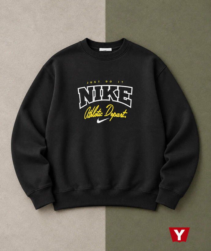 دورس سه نخ خارخورده مردانه و زنانه Nike مشکی قواره باکسی، با ضمانت یاشار استایل